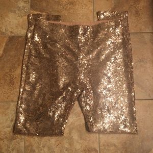 NWT Windsor Ladies Rose Gold Sequin Pants, Size L